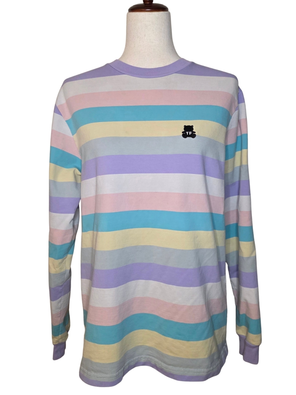 Teddy Fresh Pastel Striped Long Sleeve Crewneck